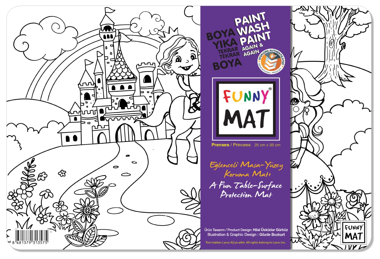 Akademi Çocuk Funny Mat - Prenses 25X35Cm - Yeni