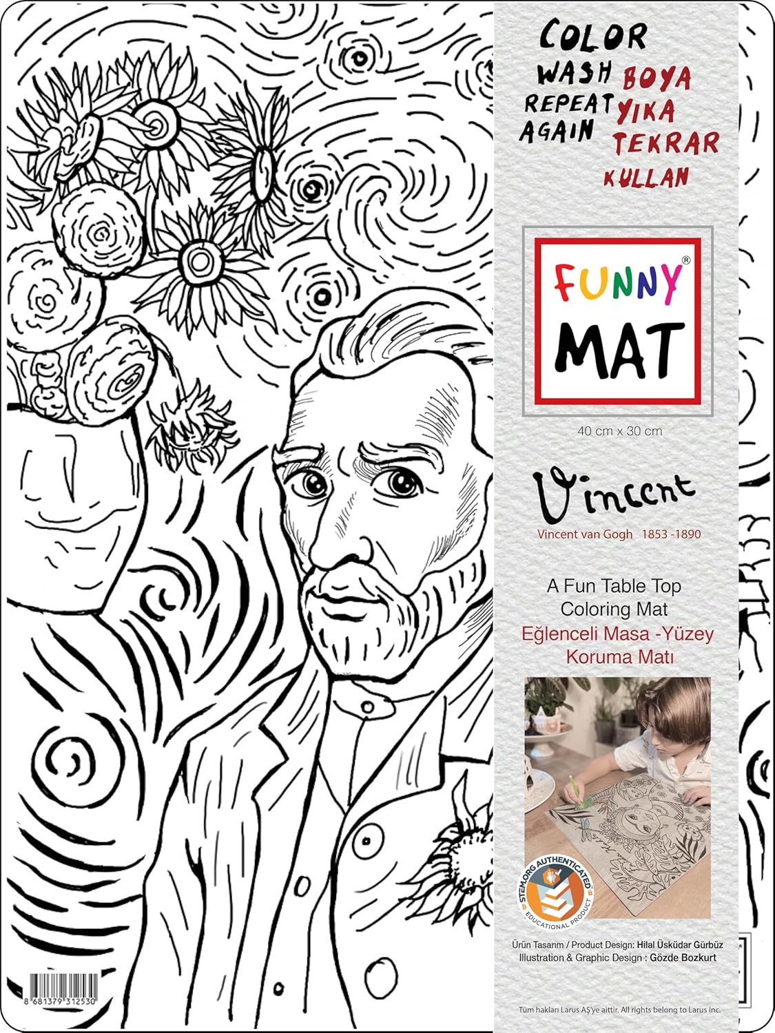 Akademi Çocuk Funny Mat - Vincent 30X40Cm - Yeni