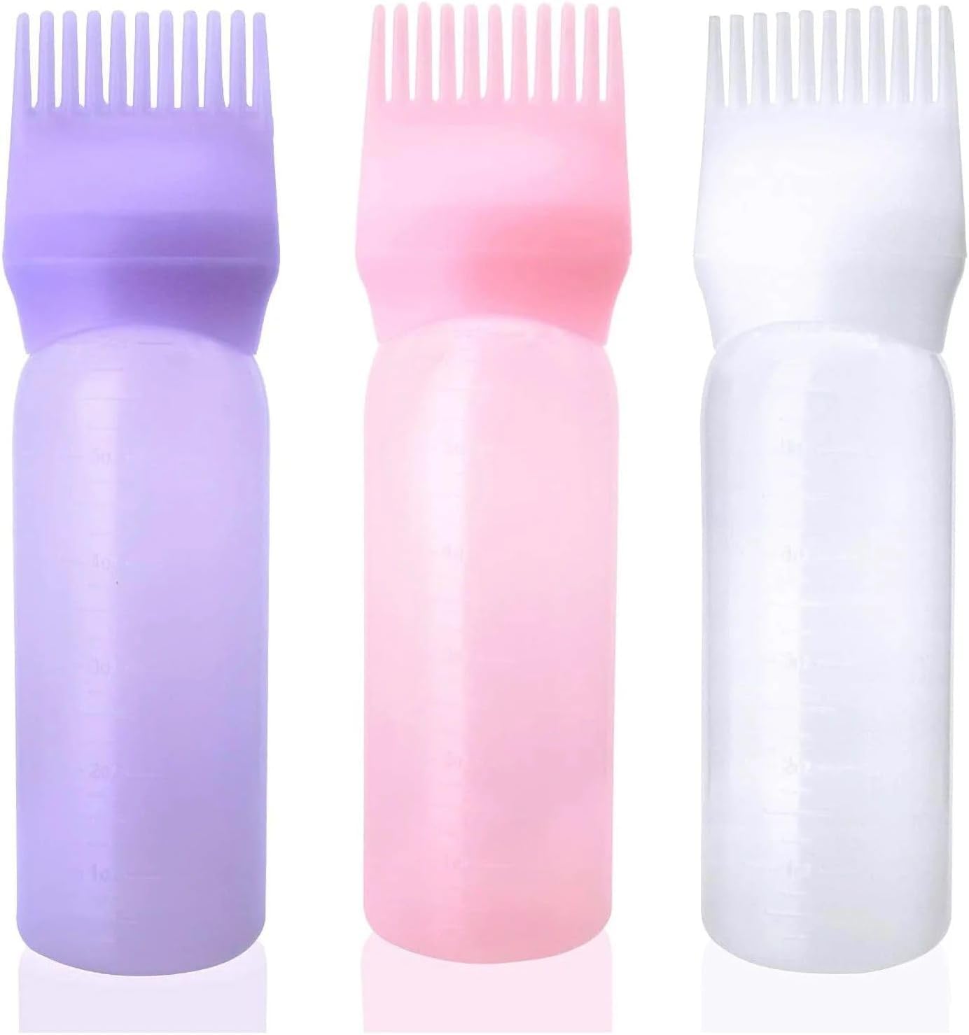 malimoon 2024 Taraklı Saç Boyama Şişesi Saç Bakım Yağı Uygulama Tarağı Saç Dip Boyası Uygulama Şişesi KARIŞIK RENK