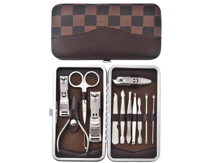 SNA 12 Parça Çanta Tipi Manikür Pedikür Tırnak Bakım Seti Çantalı hepsi bir arada set paslanmaz çelik