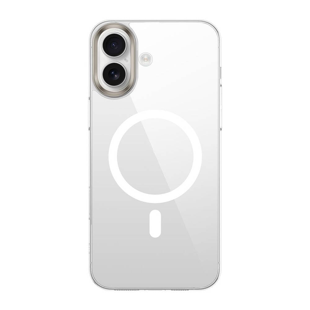 Zore Apple ile uyumlu iPhone 16 Kılıf M-safe Şarj Özellikli Şeffaf Cam Arka Yüzey Zore G-Glass Kapak Şeffaf