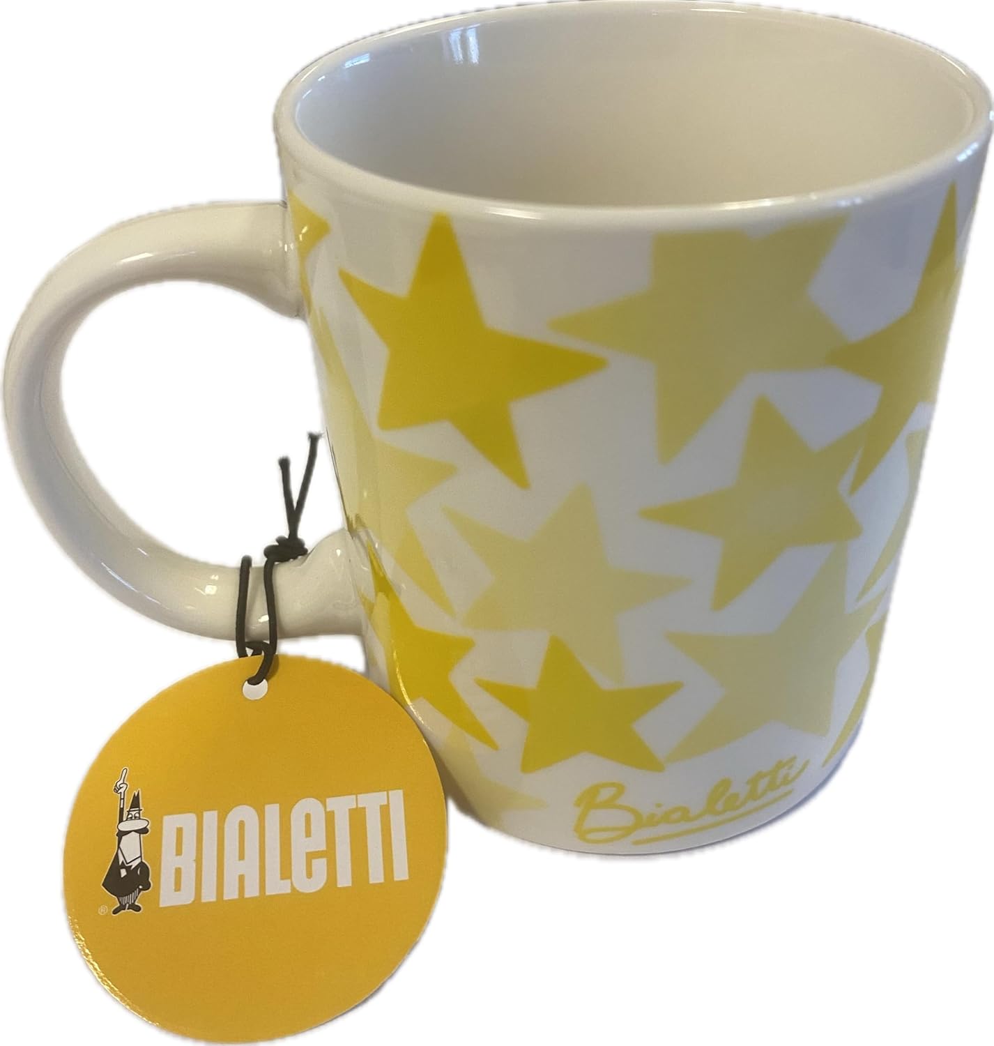 Bialetti - Desenli Kahve Kupası (Sarı)