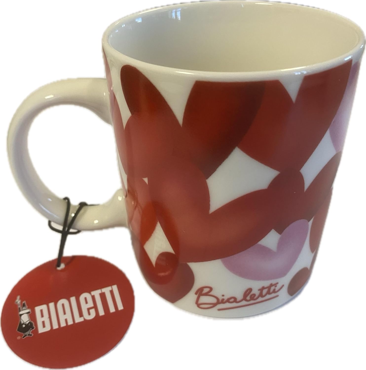 Bialetti - Desenli Kahve Kupası (Kırmızı)