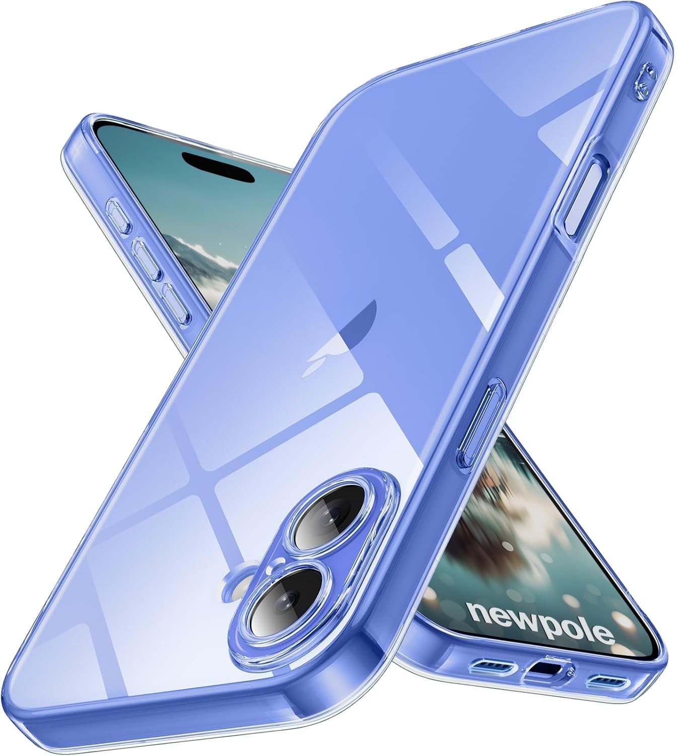 NewPole iPhone 16 için Şeffaf Kılıf Çizilme ve Darbelere Karşı Dayanıklı Kablosuz Şarj İle Uyumlu Hassas Kesimli Şeffaf Kılıf Apple iPhone 16 ile Uyumlu Kılıf