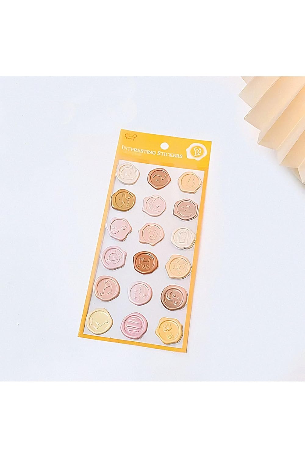 GUGUK Sarı Temalı Wax 3D Pul Sticker Seti • Bullet Journal