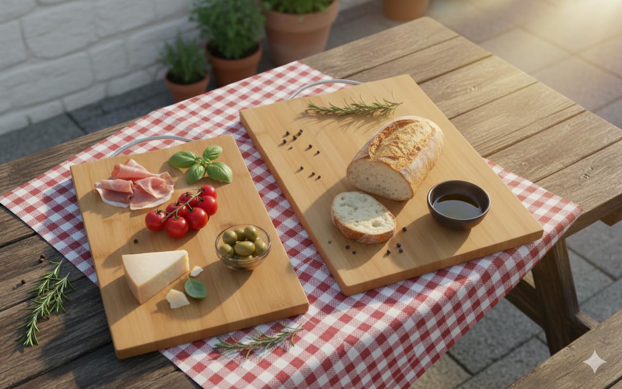 Deconox 2 Boy Bambu Kesme Tahtası Seti, Bambu Kesim Tahtası, Bambu Et Tahtası | Pratik ve Dayanıklı 2 Boy Bambu Kesme Tahtası Seti - Mutfakta Kesme İşlemlerini Kolaylaştırın!