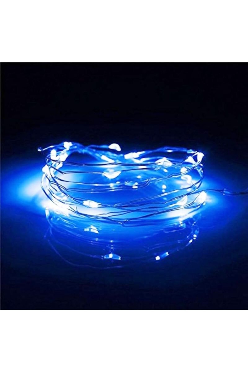 Kuzey 3 METRE MAVİ PİLLİ LED IŞIK SABİT YANAR MİCRO DÖKME LED SU GEÇİRMEZ ULTRA PARLAK CANLI MAVİ IŞIK MAVİ