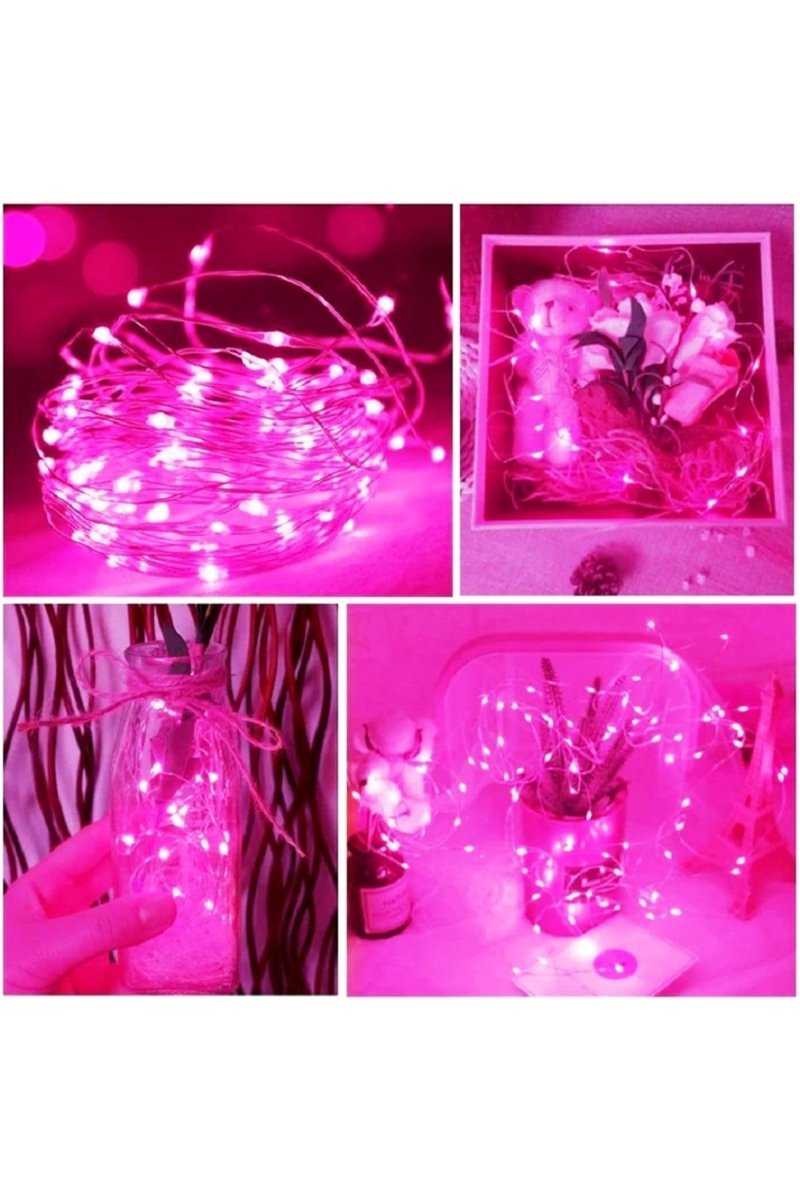 Kuzey 10 METRE PEMBE PİLLİ LED IŞIK CANLI PEMBE IŞIK IP65SU GEÇİRMEZ SEVGİLİLER GÜNÜNE ÖZEL PEMBE LED IŞIK PEMBE