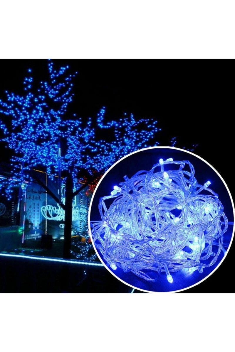Kuzey 10 Metre 100 Led Mavi Led Işık Yılbaşı Ağacı Işığı 220 V Mavi Işık Mavi Noel Işığı Yılbaşı Işıkları MAVİ