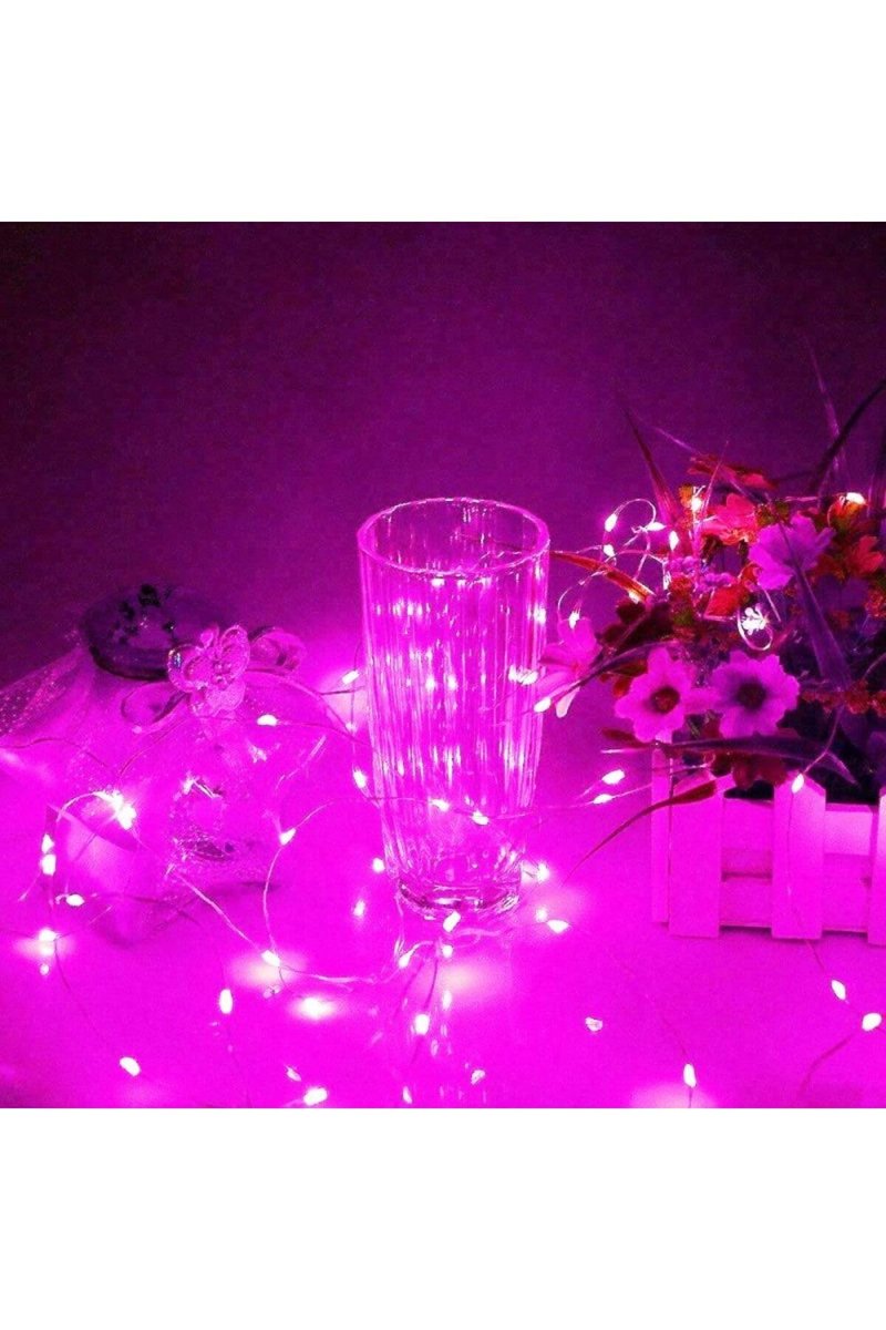 Kuzey 2 METRE PEMBE PİLLİ LED IŞIK CANLI PEMBE IŞIK IP65 SU GEÇİRMEZ SEVGİLİLER GÜNÜNE ÖZEL PEMBE LED IŞIK PEMBE