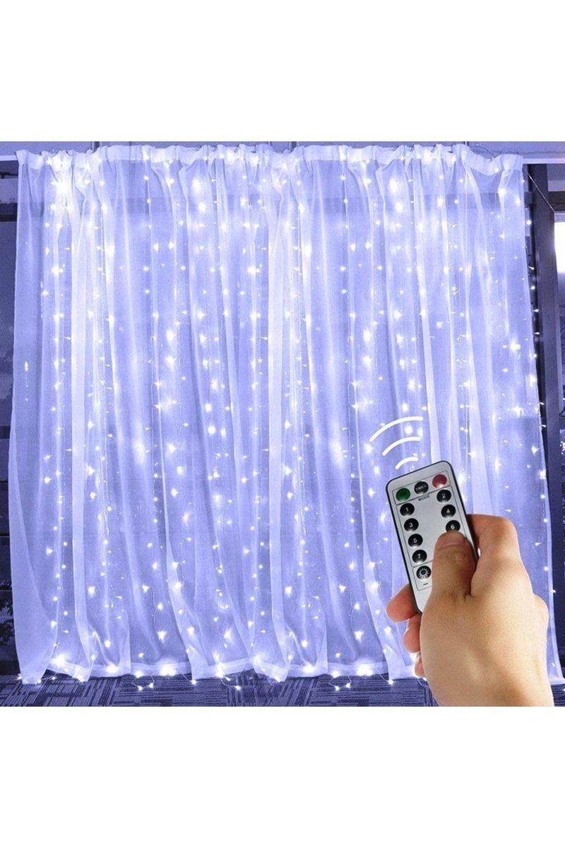 Kuzey Beyaz Salkım Led Işık Beyaz Led Işık Usb +kum. Beyaz Ince Peri Ledli 3x2.5 Metre Yılbaşı Işıkları BEYAZ