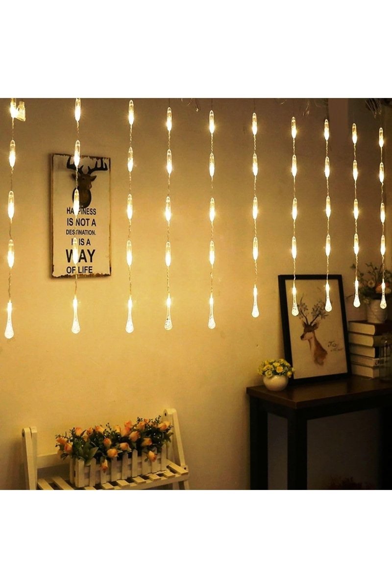 Kuzey Gün Işığı Su Damlası Salkım Led Işık Gün Işığı Led Işık 3 Metre 1.20 Cm Dal Kır Düğünü Mekan Işığı -GÜN IŞIĞI