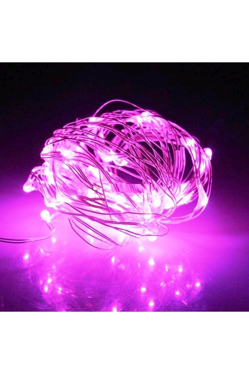 Kuzey 10 Metre Pembe Pilli Led Işık Pembe Yılbaşı Ağacı Işığı Pink Christmas Tree Led Light Pink PEMBE