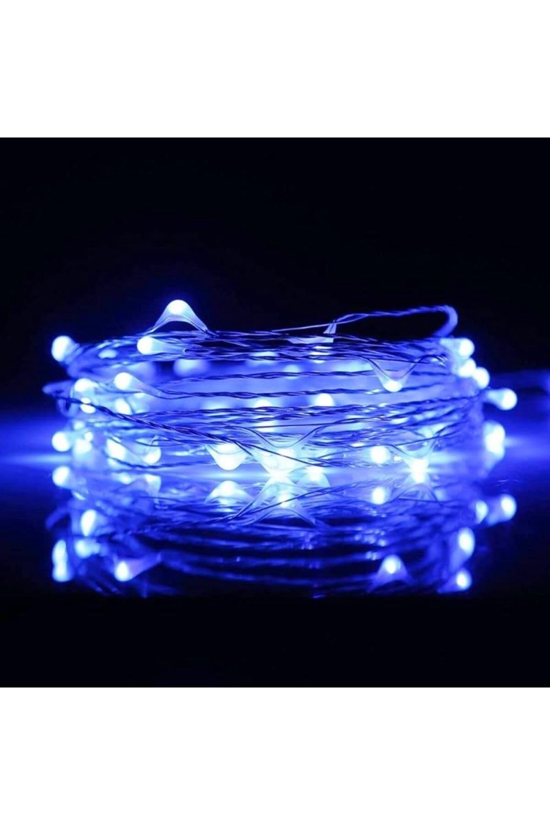 Kuzey 5 METRE SU GEÇİRMEZ MAVİ PİLLİ LED IŞIK SABİT YANAR MİCRO DÖKME LED ULTRA PARLAK CANLI MAVİ IŞIK MAVİ