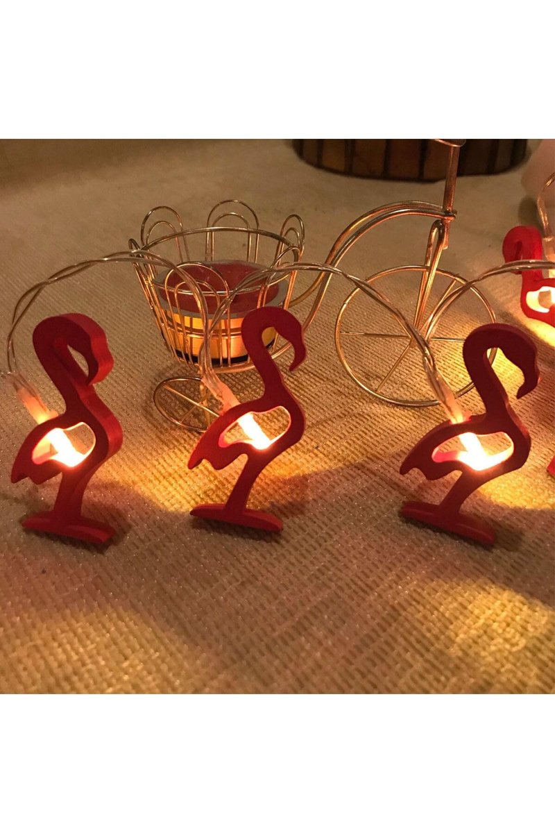 Kuzey 2 Metre Ahşap Flamingo Pilli Led Işık Flamingo Işık Gün Işığı Pilli Led Işık Yılbaşı Ağacı Işığı GÜN IŞIĞI