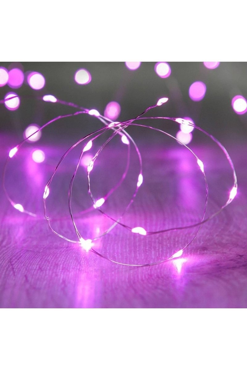 Kuzey Yılbaşı Çam Ağacı Işığı 10 Metre Pembe Led Işık Pembe Pilli Led Işık Micro Parlak Canlı Led Işıklı PEMBE