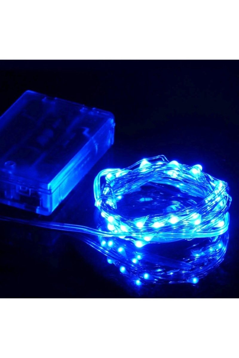 Kuzey 6 METRE SU GEÇİRMEZ MAVİ PİLLİ LED IŞIK MİCRO DÖKME LED SABİT YANAR ULTRA PARLAK CANLI MAVİ IŞIK MAVİ