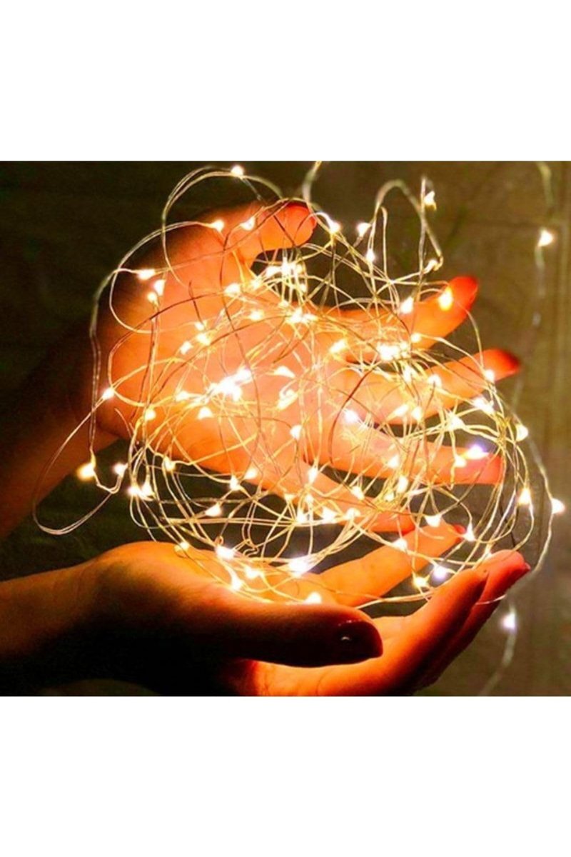 Kuzey 5 Metre Gün Işığı Pilli Led Işık Gün Işığı Led Işık Yılbaşı Ağacı Işığı Noel Işığı Warm Light- GÜN IŞIĞI