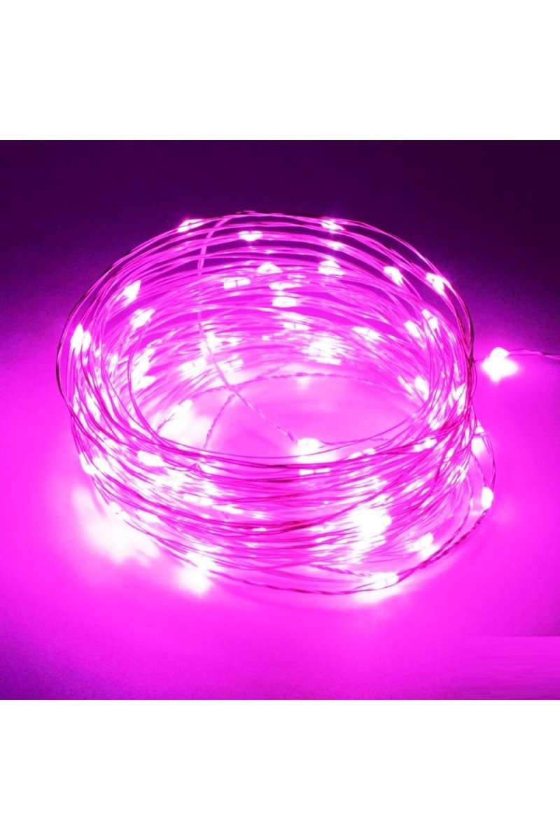 Kuzey 8 METRE PEMBE PİLLİ LED IŞIK CANLI PEMBE IŞIK IP65 SU GEÇİRMEZ SEVGİLİLER GÜNÜNE ÖZEL PEMBE LED IŞIK PEMBE
