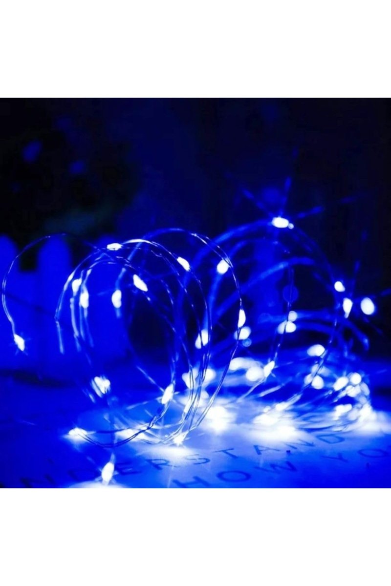 Kuzey 2 METRE MAVİ PİLLİ LED IŞIK ULTRA PARLAK CANLI MAVİ IŞIK SABİT YANAR MİCRO DÖKME LED SU GEÇİRMEZ MAVİ
