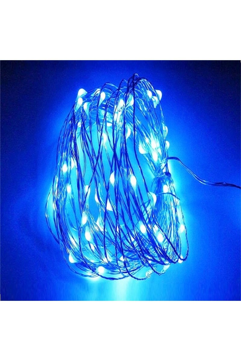 Kuzey 2 METRE MAVİ PİLLİ LED IŞIK ULTRA PARLAK CANLI MAVİ IŞIK SABİT YANAR MİCRO DÖKME LED SU GEÇİRMEZ MAVİ