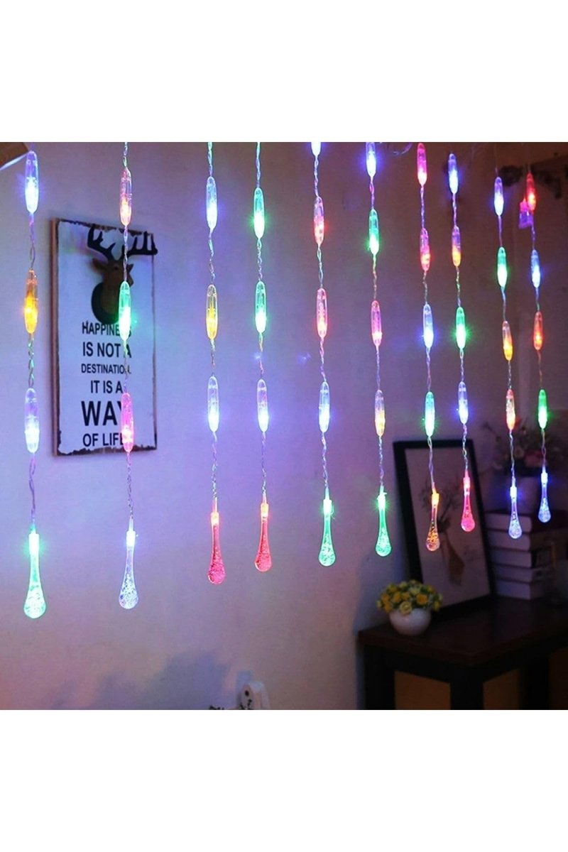 RAYTOYS OYUNCAK Su Damlası Salkım Led Işık Renkli Led Işık 3 Metre 1.20 Cm Dal Yılbaşı Işıkları Noel Işıkları