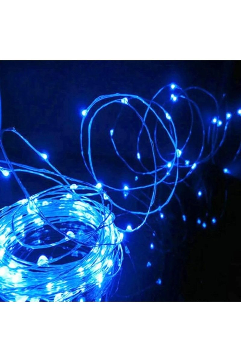 Kuzey 4 METRE MAVİ PİLLİ LED IŞIK SABİT YANAR MİCRO DÖKME LED SU GEÇİRMEZ ULTRA PARLAK CANLI MAVİ IŞIK MAVİ