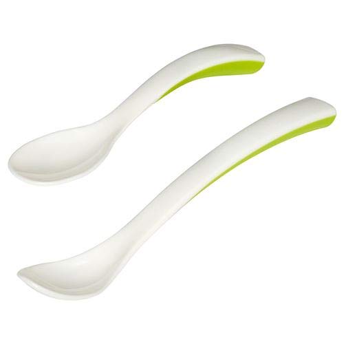 IKEA 2Li Mama Kaşığı, Beyaz-Yeşil Bebek Mama Kaşığı 2Li 13-16 Cm