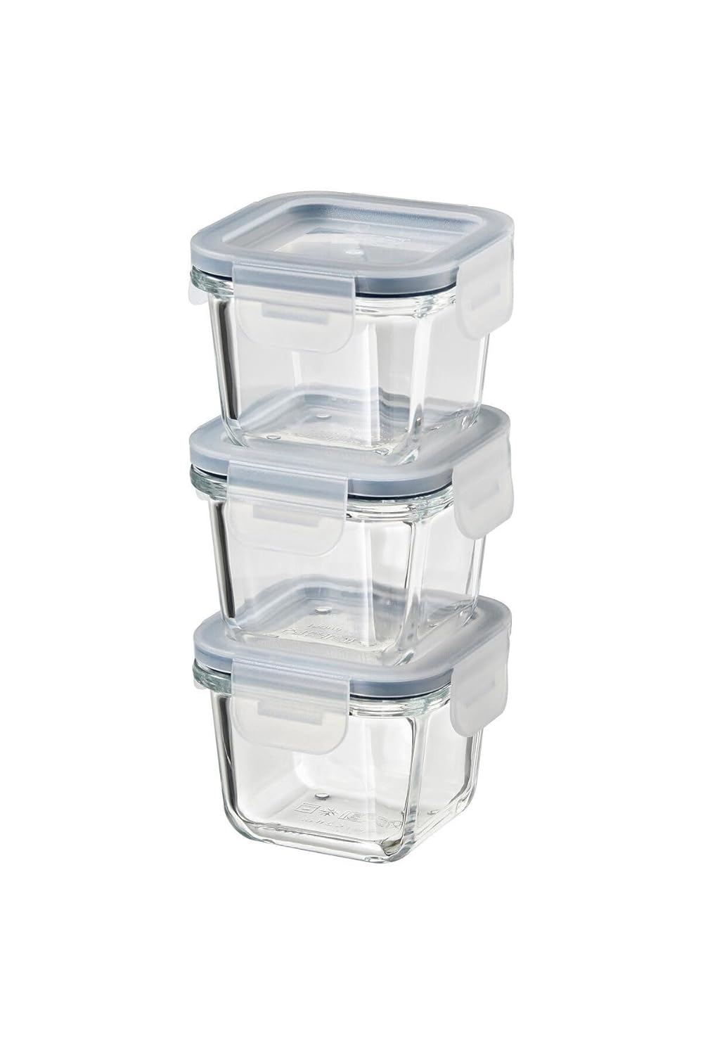 IKEA 3 Adet Cam Saklama Kabı Seti 180 ml, Kare-Vakumlu Mini Kaplar