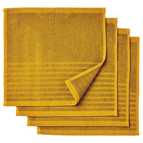 IKEA 4 Adet Banyo-Mutfak El Havlusu Hardal Sarı MeridyenDukkan 30x30 cm, 4 Lü