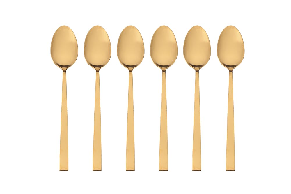 Porland Quantum Mat Altın Kahve Kaşığı 14 cm 6 adet