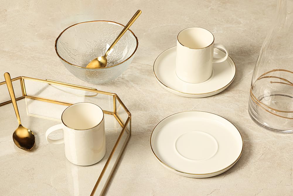 Porland Illusion Altın 2 Kişilik Çay Fincan Takımı 200cc