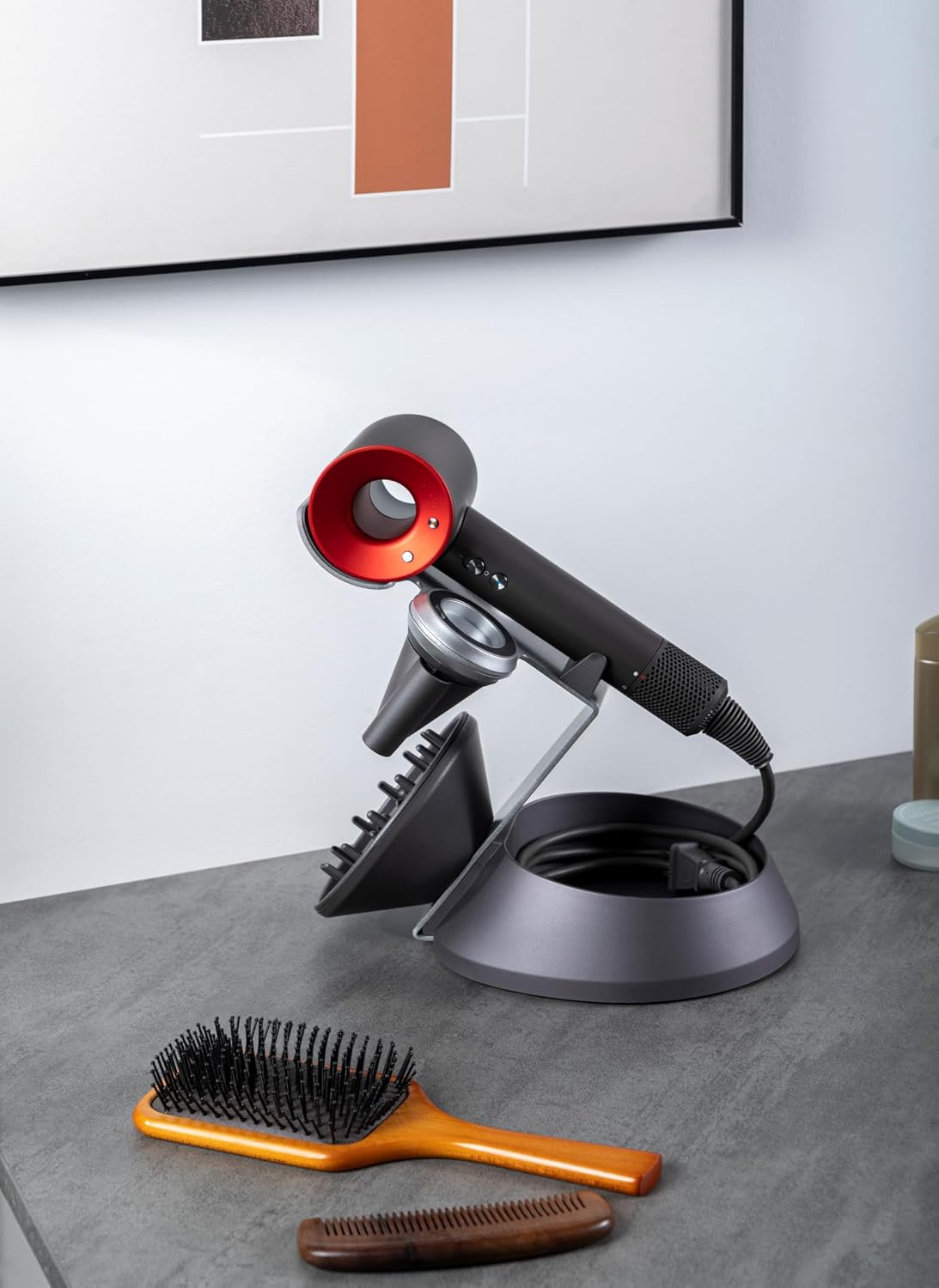 voltix Supersonic Saç Kurutma Makinesi için Manyetik Tutucu Stand, Difüzör ve Kablo Saklama Organizatörü (Supersonic Nural ile Uyumlu Değildir)