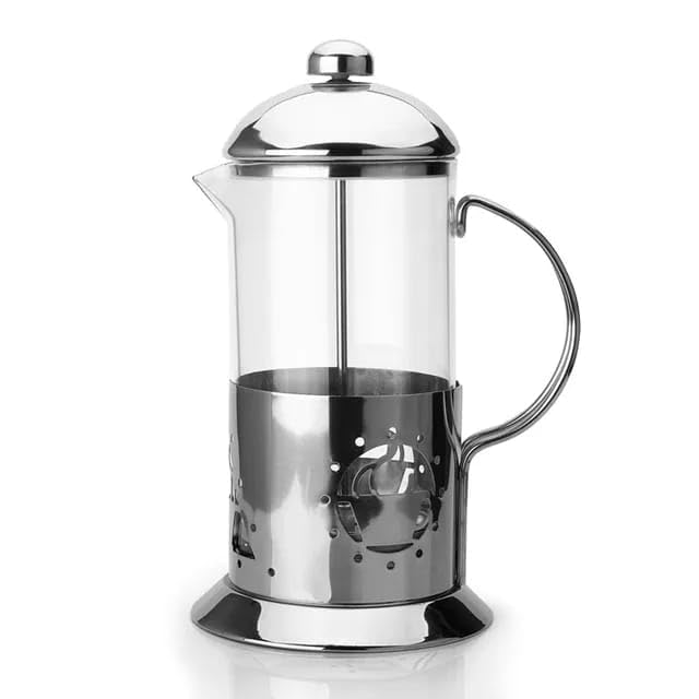 Orret Home Metal Saplı Borosilikat French Press, Termisil Süzgeçli Demlik, Bitki Çayı, Kahve ve Ada Çayı İçin İdeal, Dayanıklı ve Şık Tasarım (350 Ml)
