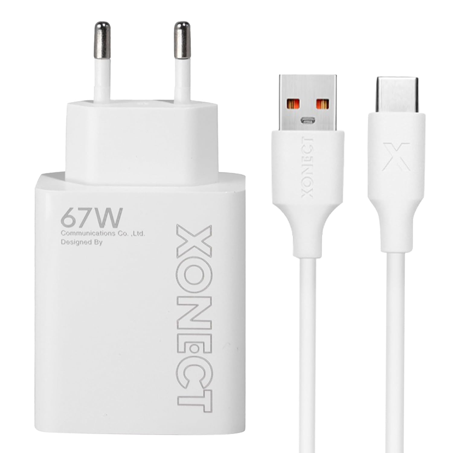 XONECT - USB Çıkışlı 67W Hızlı Şarj Adaptörü ve 1M USB to Type-C Kablo Seti