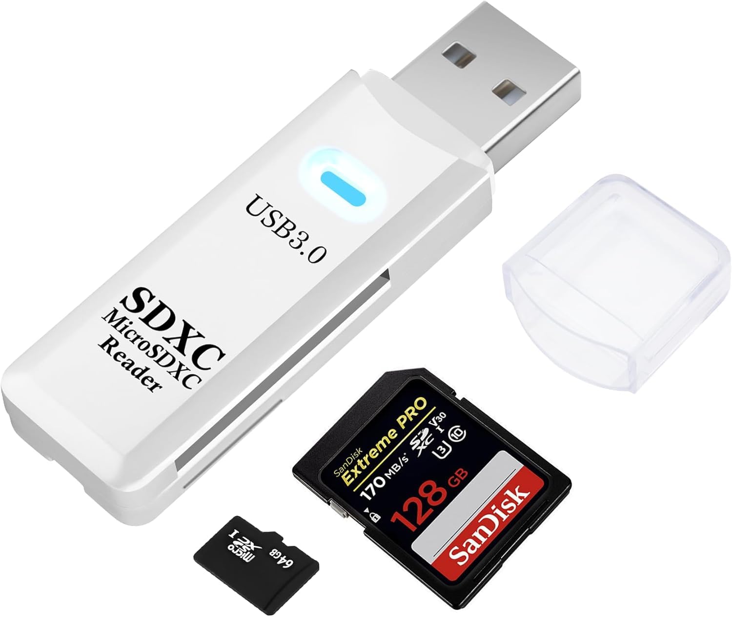 Kyrotech USB3.0 SD/TF Kart Okuyucu, USB 3.0 5Gbps Yüksek Hızlı Çift Yuvalı OTG Hafıza Kartı Adaptörü TF/Micro SD/SD/SDXC/Micro SDXC/Micro SDHC Hafıza Kartları için, MacBook Pro/Air ile Uyumlu
