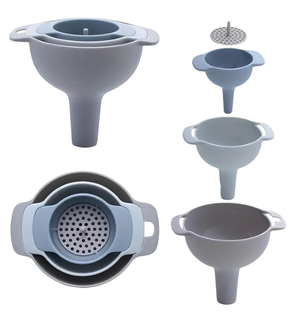 AEE 4 Parça Süzgeçli Sıvı Aktarma Aparatı Sıvı Yağ Baharat Bakliyat Doldurma Aktarma