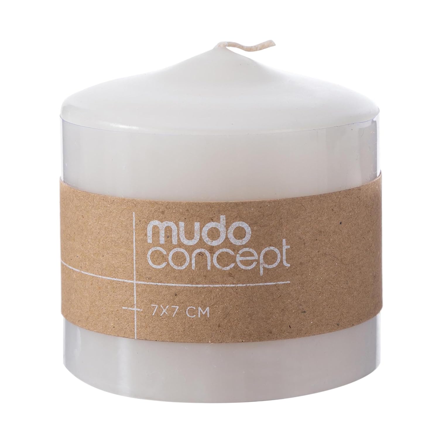 Mudo Home Sütun Mum Beyaz 7x7 cm