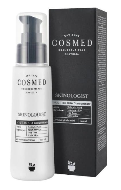 Cosmed%2 BHA ile Siyah Nokta Karşıtı Salisilik Asitli Serum Tonik - Yağlı, Karma, Akne Eğilimli Ciltler