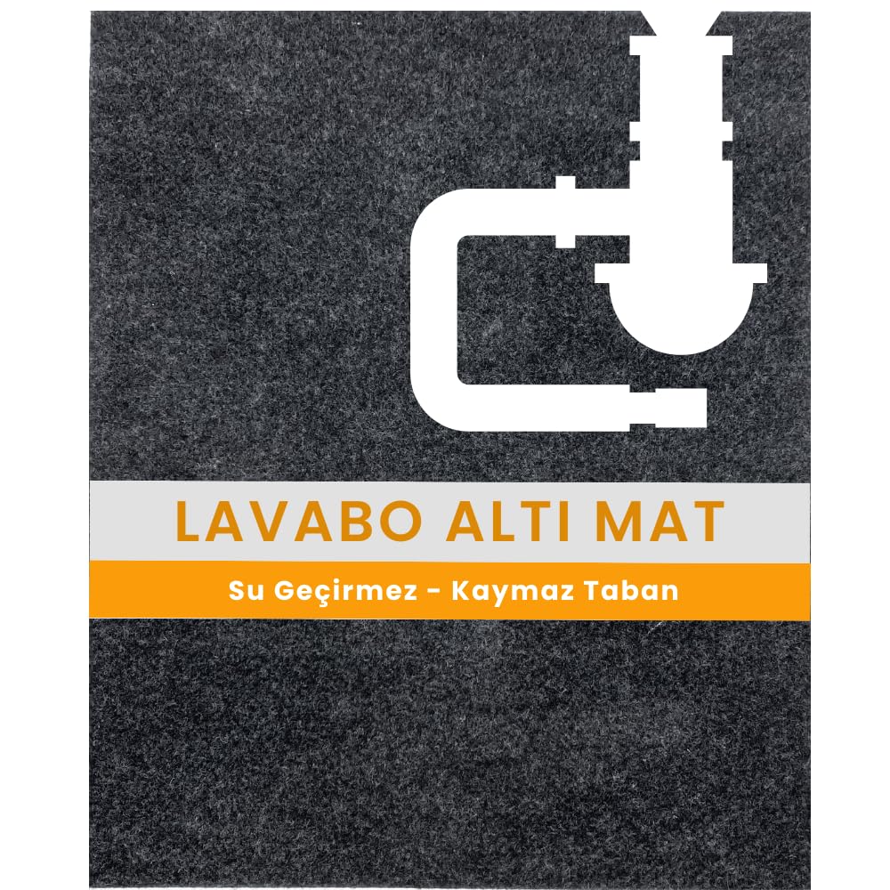BEYLİNİ Lavabo Altı Matı Sıvı Geçirmez Kaymaz Taban Evye Dolap Paspası 60x76 cm