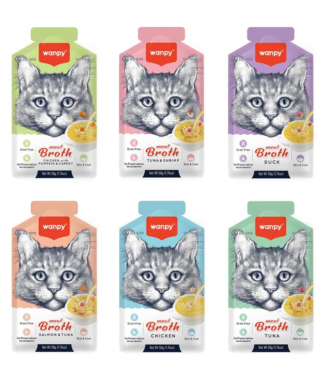 Wanpy Karışık Aromalı Kedi Çorbası (50GR X 6 Adet) Sıvı Kedi Ödülü