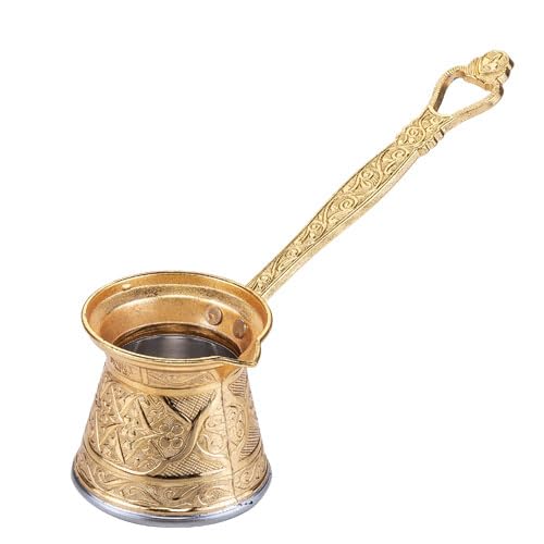 Kosova 5 Zamak Döküm Kahve Cezvesi 4-5 Kişilik Altın Rengi