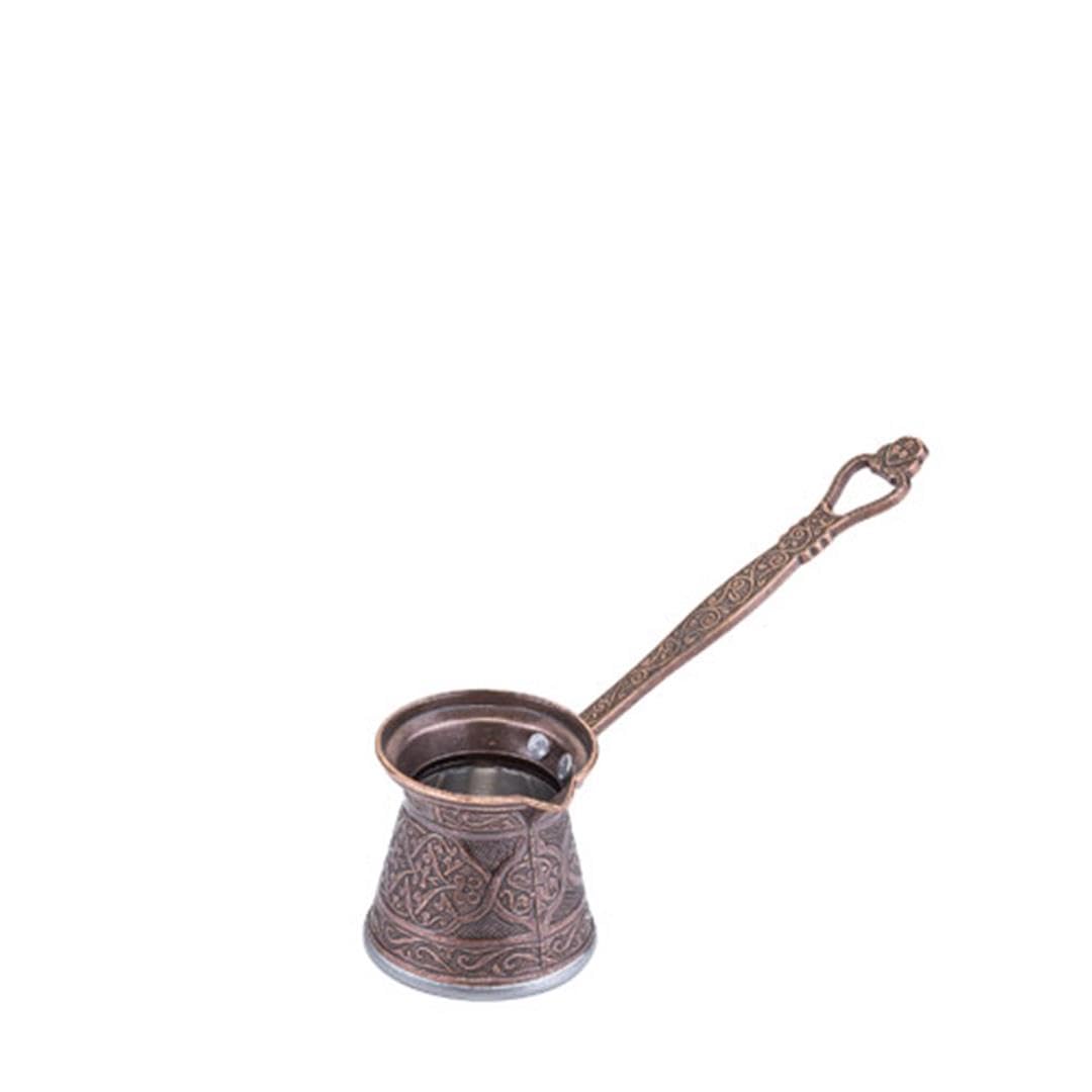 Kosova 1 Zamak Döküm Kahve Cezvesi 1-2 Kişilik Bakır Rengi