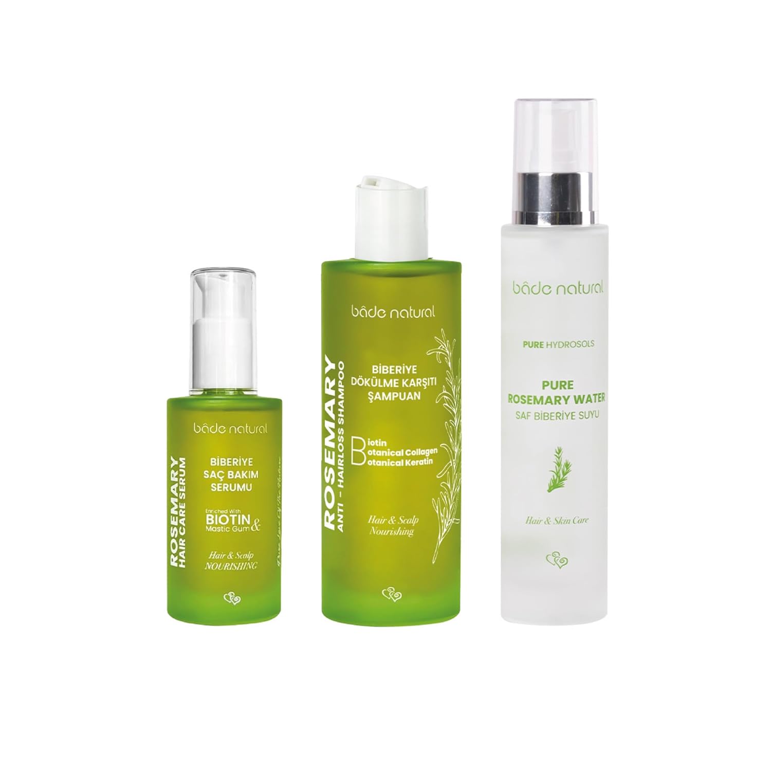 Bade Natural Biberiye Dökülme Karşıtı ve Güçlendirici Komple Saç Bakım Seti