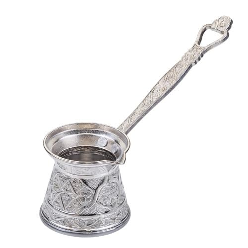 Kosova 5 Zamak Döküm Kahve Cezvesi 4-5 Kişilik Gümüş & Nikel Rengi