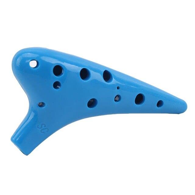 Valkyrie Ocarina 12 Delik Ocarina Alto C Ocarina Flüt Ocarina Sualtı Müzik Nefesli Enstrüman mavi