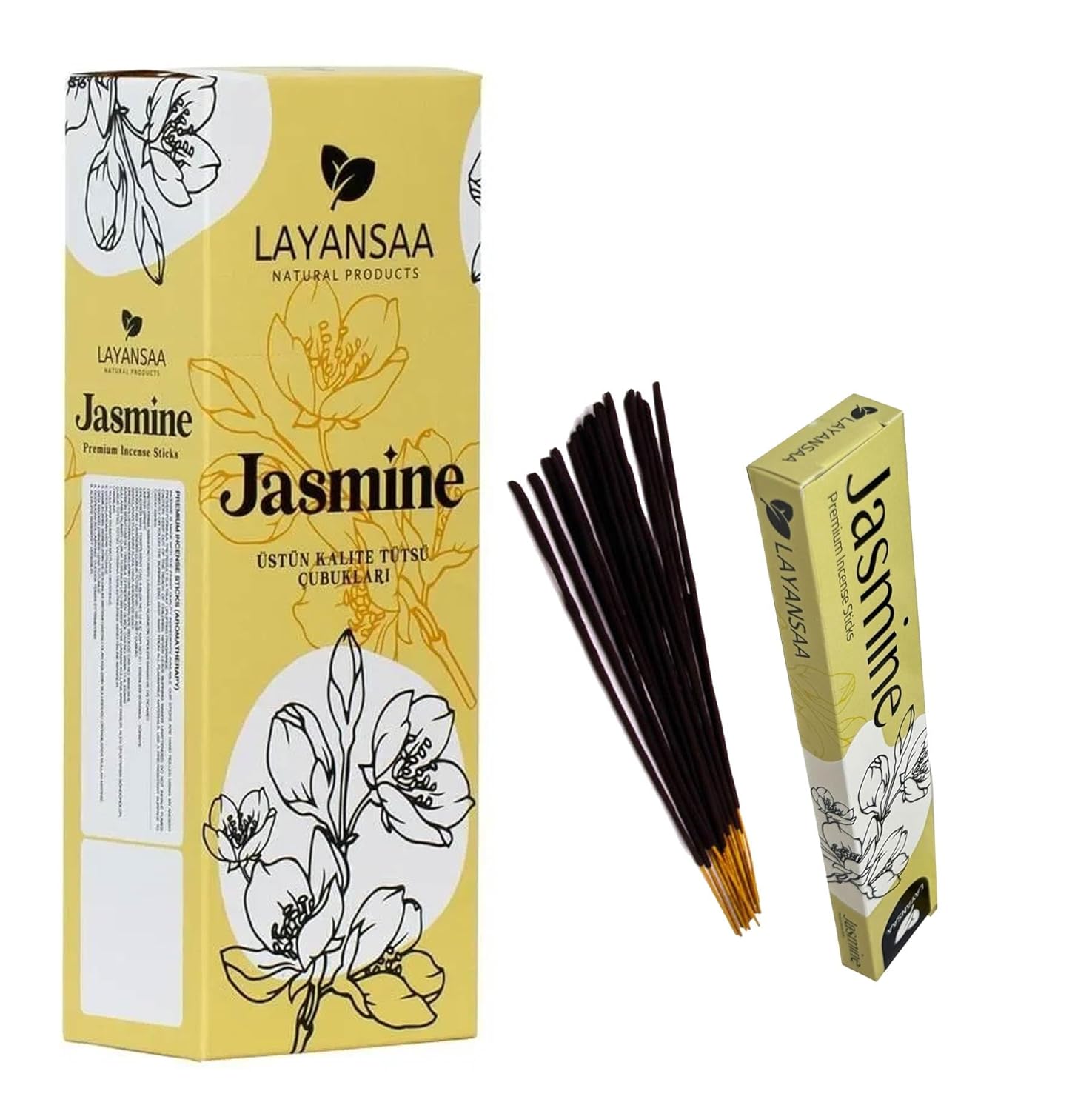 Layansaa Yasemin (Jasmine) Kokusu Özel Aroma Kokusu Agarbatti Arınma 20 Adet 1 Paket Çubuk Tütsü