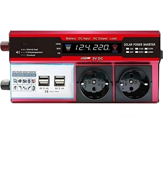 Buffer® 12v 2000w Modifiye Sinüs İnverter Araç Ve Güneş Enerjisi Uyumlu, Çift Usb, Çift Priz Ve Çakmaklık Epilons