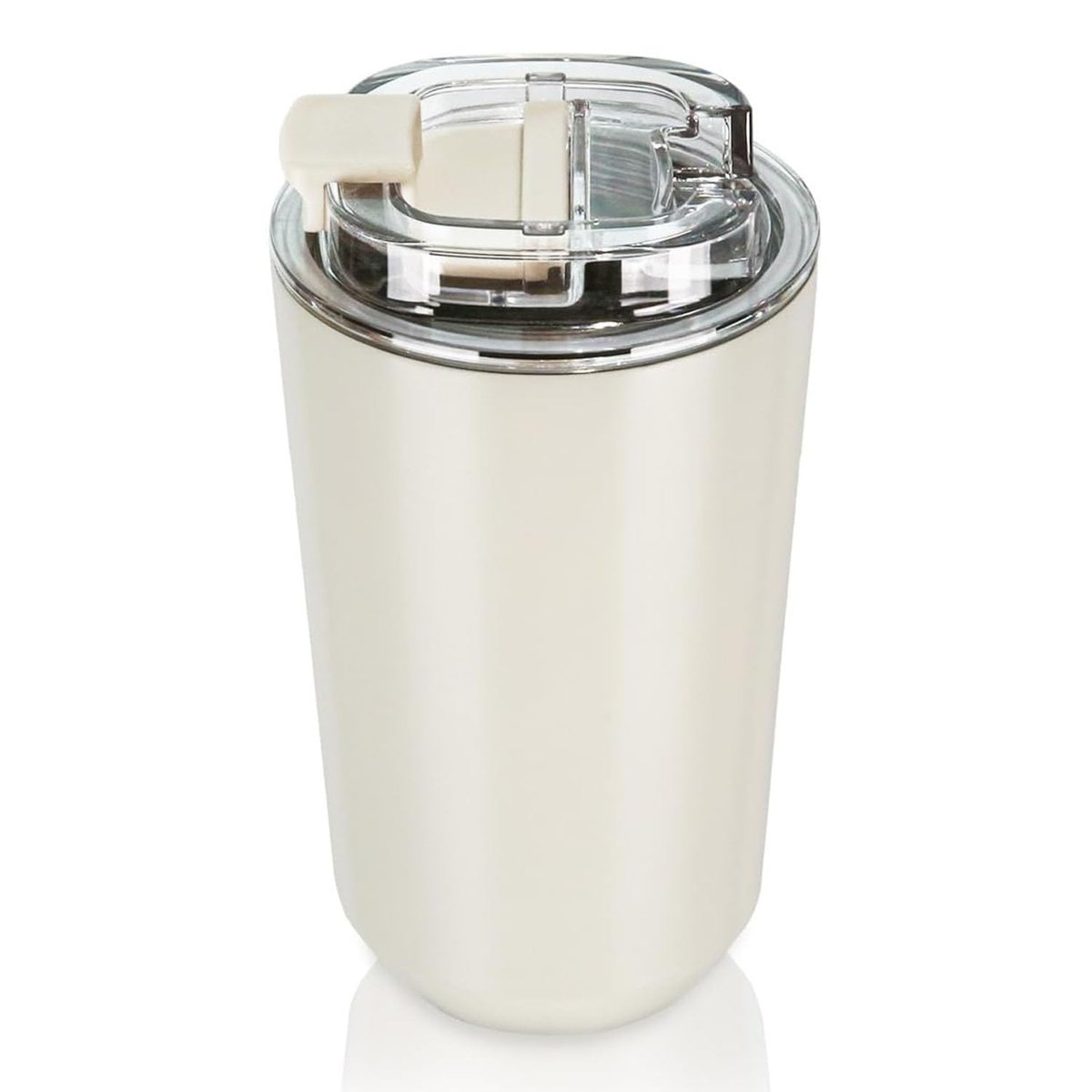 Çift Katmanlı Paslanmaz Çelik 240ml 6 Saat Sıcak Soğuk Tutan Bardak Termos Mug - FC845 (Bej)