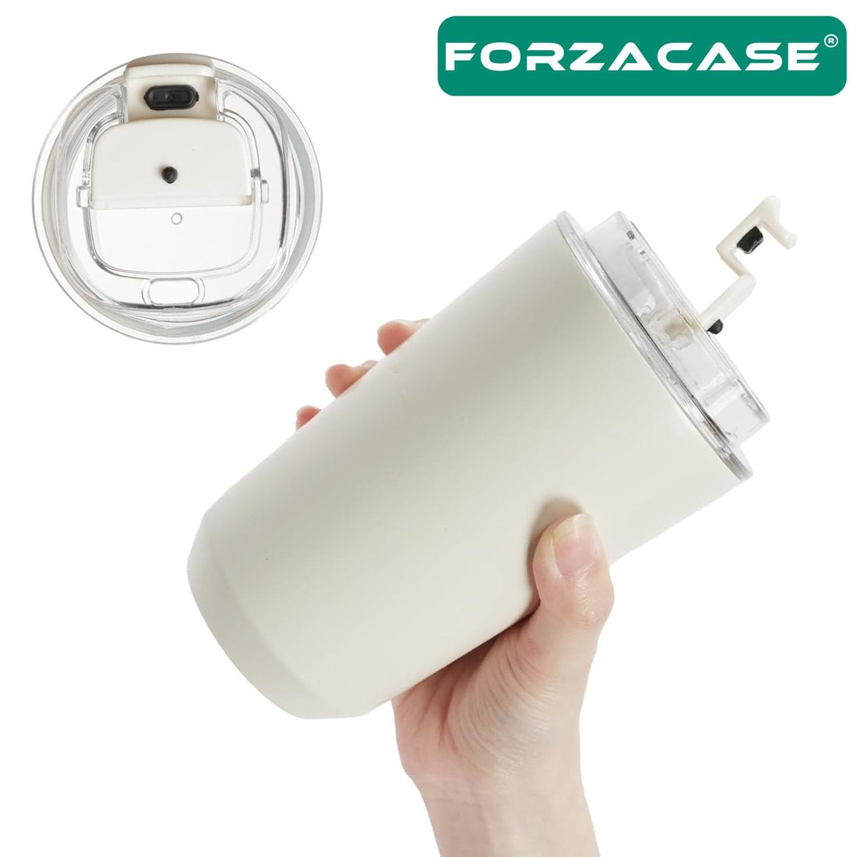 Çift Katmanlı Paslanmaz Çelik 240ml 6 Saat Sıcak Soğuk Tutan Bardak Termos Mug - FC845 (Bej)